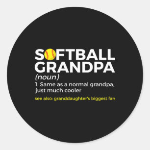 Softball Grandpa Definition Granddaughter's Bigges Classic Round Sticker