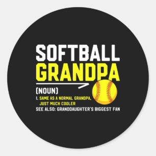 Softball Grandpa Definition Granddaughter's Bigges Classic Round Sticker