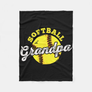 Softball Grandpa Grandfather Father's Day Fleece Blanket