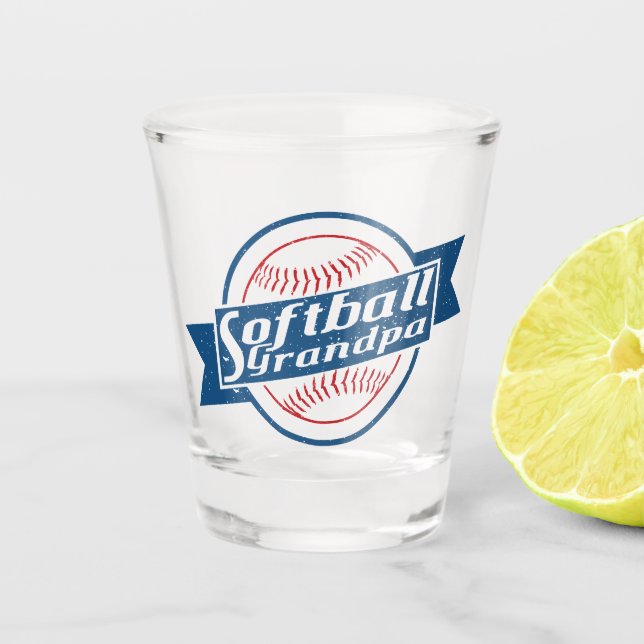 Softball Grandpa Shot Glass (Front)