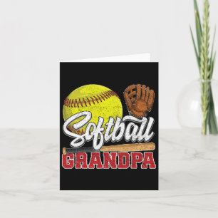 Softball Grandpa Softball Player Game Day Father's Card