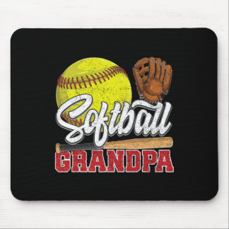 Softball Grandpa Softball Player Game Day Father's Mouse Mat