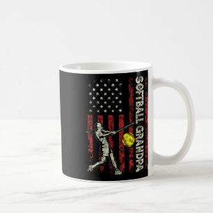 Softball Grandpa Us Flag Gifts Dad Men Patriotic F Coffee Mug