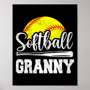 Softball Granny Softball Player Game Day Mother's Poster