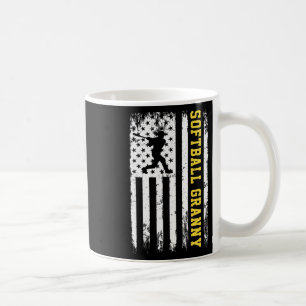 Softball Granny Vintage Usa American Flag Coffee Mug