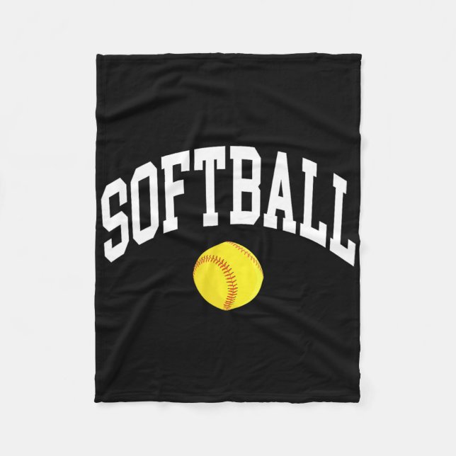 Softball Graphic  Fleece Blanket (Front)