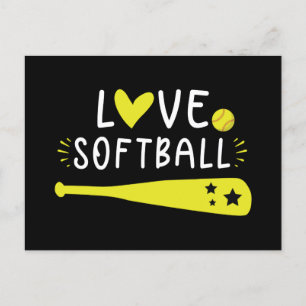 Softball Graphic Saying for Girls and Women Invitation Postcard