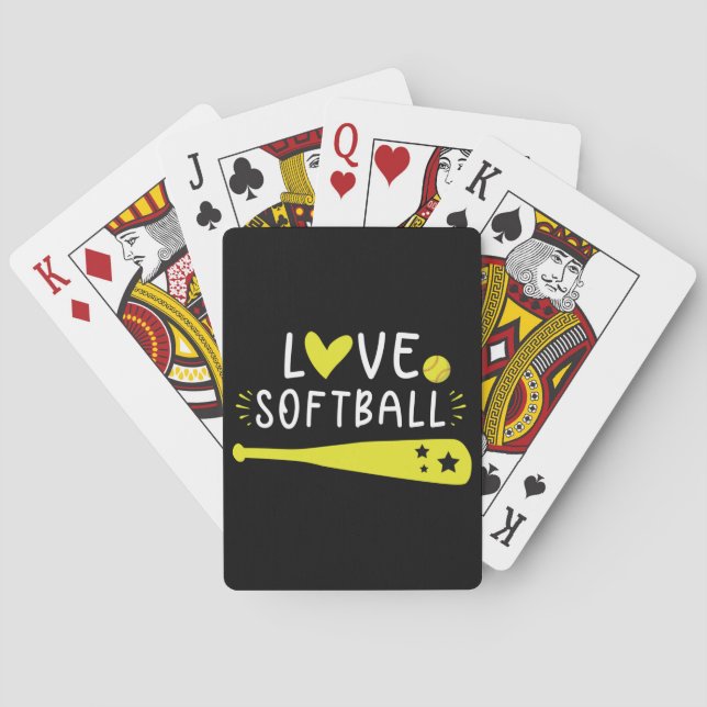 Softball Graphic Saying for Girls and Women Playing Cards (Back)