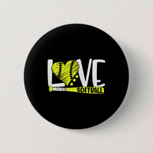 Softball Graphic Saying For Teen Girls And Women 6 Cm Round Badge