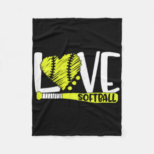 Softball Graphic Saying For Teen Girls And Women Fleece Blanket