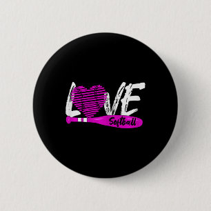 Softball Graphic Saying Girls And Women 6 Cm Round Badge