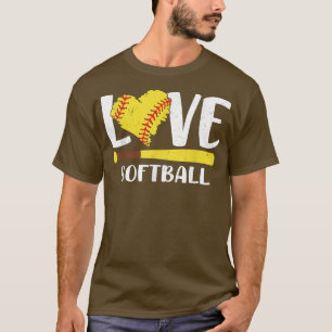 Softball Graphic Saying Love Softball for Teen Gir T-Shirt
