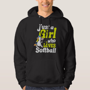 Softball Graphic Women And Girls Softball Player Hoodie