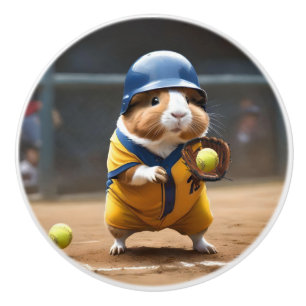 Softball Guinea Pig, Ceramic Knob