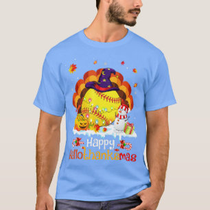 Softball Halloween Christmas Thanksgiving Hallotha T-Shirt