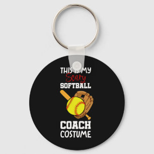 Softball Halloween Scary Coach Costume Player Key Ring