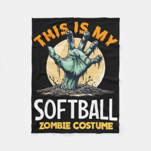 Softball Halloween Zombie Matching Costume Fleece Blanket