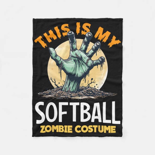 Softball Halloween Zombie Matching Costume  Fleece Blanket (Front)