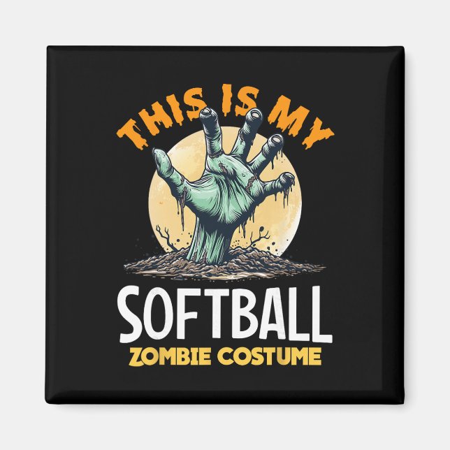 Softball Halloween Zombie Matching Costume  Magnet (Front)