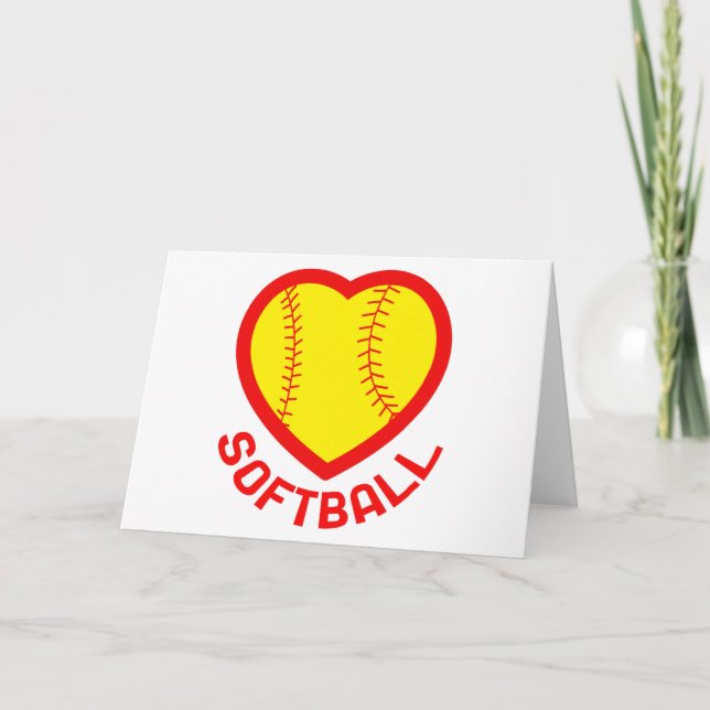 Softball Heart Card (Front)