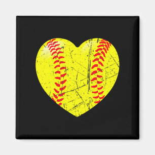 Softball Heart Love Valentines Day Sport Player Bo Magnet