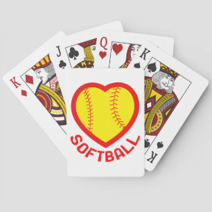 Softball Heart Playing Cards