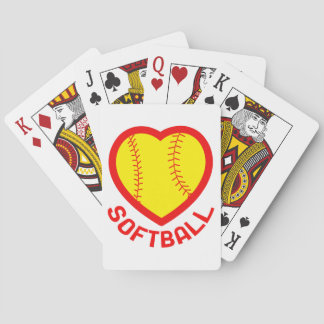 Softball Heart Playing Cards