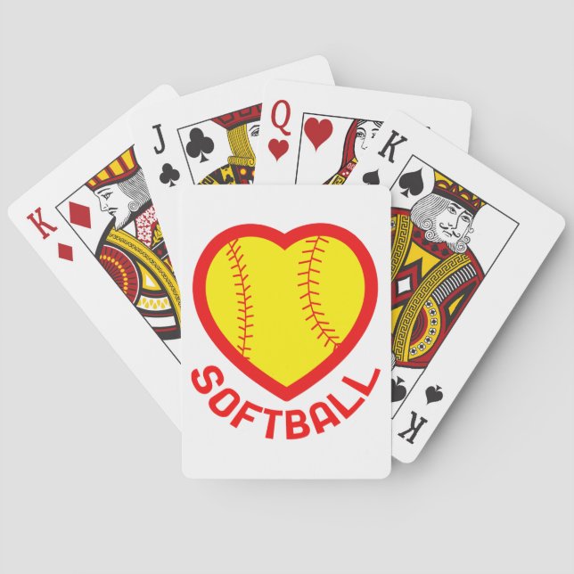 Softball Heart Playing Cards (Back)