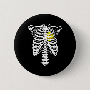 Softball Heart Skeleton Rib Cage Halloween Love So 6 Cm Round Badge