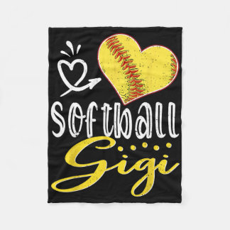 Softball Heart Softball Gigi Family Matching  Fleece Blanket