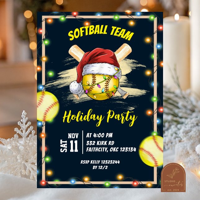 softball holiday party invitation (Creator Uploaded)
