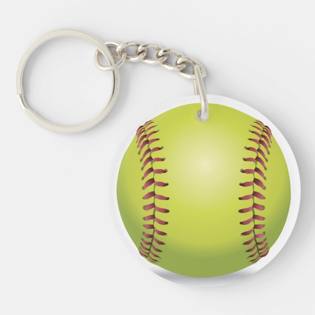 Softball ID Bag TAG Personalised Text Keychain (Front)