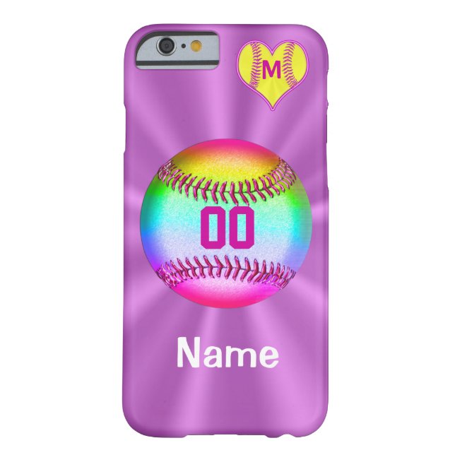 Softball iPhone 6 Cases Your Name Number Monogram (Back)