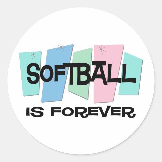 Softball Is Forever Classic Round Sticker (Front)