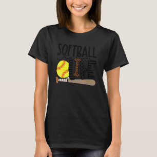 Softball Is Life Mum Women Mother's Day Mothers Ma T-Shirt