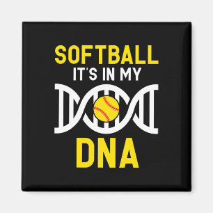 Softball Is My Dna Funny Softball Baller Catcher Magnet