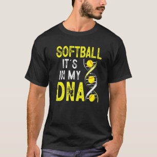Softball It's in My DNA Funny Softball Sport Premi T-Shirt