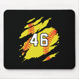 Softball Jersey Number #46 Sports Player Fan Jerse Mouse Mat