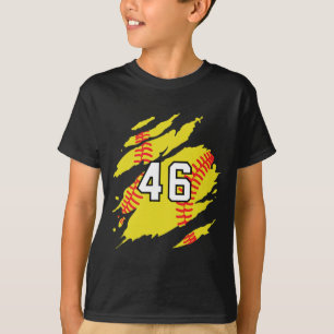 Softball Jersey Number #46 Sports Player Fan Jerse T-Shirt