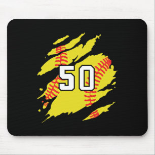 Softball Jersey Number #50 Sports Player Fan Jerse Mouse Mat