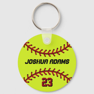 Softball Keychain for Sports Fans and Athletes