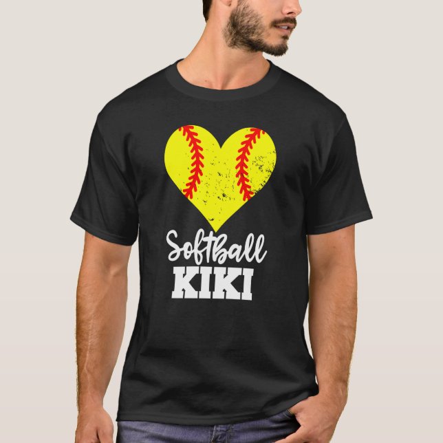 Softball Kiki Softball Heart Grandma Kiki T-Shirt (Front)