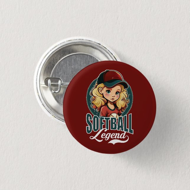 Softball Legend 3 Cm Round Badge (Front & Back)