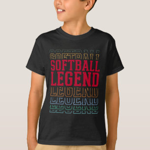Softball Legend Funny Layered Text Team Player Coa T-Shirt