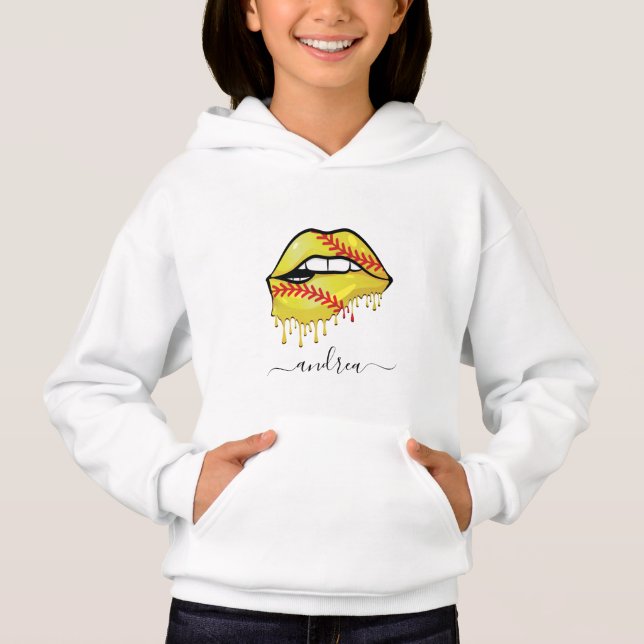 Softball Lips Drip Dripping & Girls Name Pretty (Front)