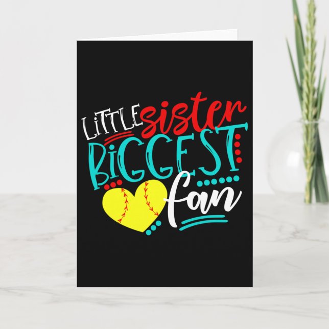 Softball-little Sister Biggest Fan  Card (Front)