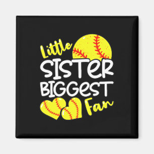 Softball Little Sister Biggest Fan Teen Girls Magnet