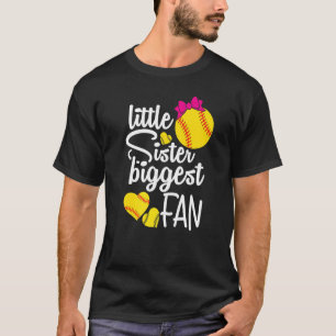 Softball Little Sister Biggest Fan Teen Girls Soft T-Shirt