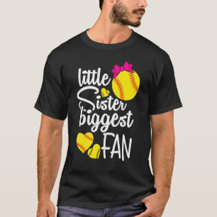 Softball Little Sister Biggest Fan Teen Girls Soft T-Shirt