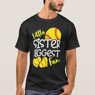 Softball Little Sister Biggest Fan Teen Girls T-Shirt